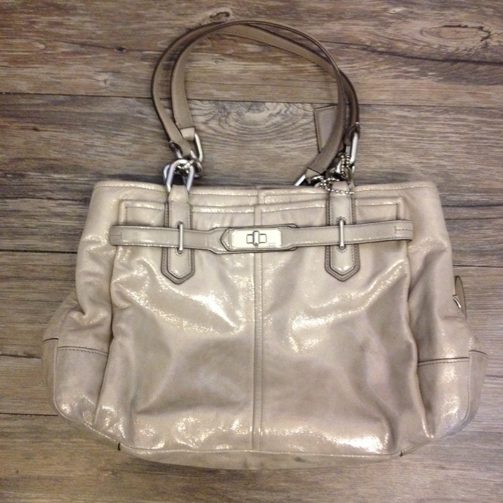 Coach Chelsea Metallic Grey Shimmer purse